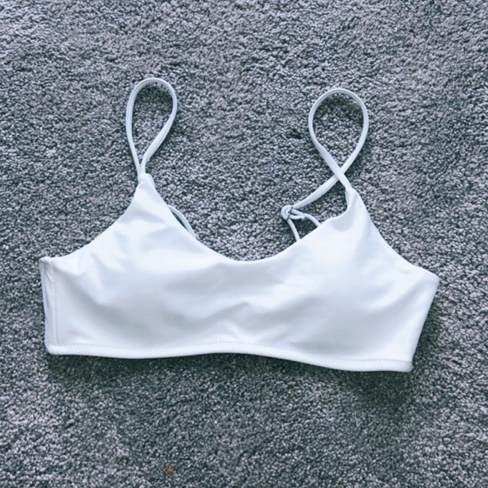 white bikini top